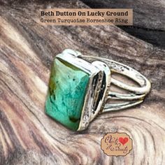 On Lucky Ground Beth Dutton Green Turquoise Horseshoe Ring splashes into our Yellowstone Spirit Southwestern Collection |Green Tibetan Turquoise | Made-to-Order Ring | Hallmarked Sterling Silver Horse Reining, Horseshoe Ring, Reining Horses, Cowboys And Indians, Native American Tribes, Mesh Bag, Green Turquoise, Metal Earrings, Metal Bracelets