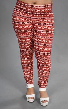 Plus Leggings Deer Print, Holiday Red, Printed Leggings, Free Giveaway, Happy Holidays, Plus Size Outfits, Harem Pants, Deer, Holidays