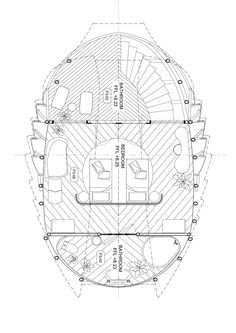 the floor plan for a boat with four seats and two steering wheels, as well as three