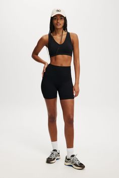 SEAMLESS RIB BIKE SHORT Sport Vibes, Casual Denim Skirt, Casual Knitwear, Sweat Dress, Long Sleeve And Shorts, Active Wear Shorts, Festival Looks, Cheeky Bikinis, Shop Swimwear