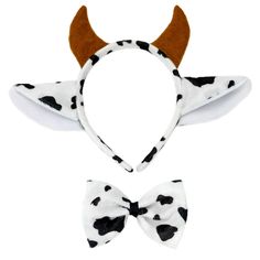 Product:  Cow Ears & Bow Tie Costume Set (STC12241) Condition:  Brand New in Package Description:  Are you ready for some moos?  Not yet... you're missing this cow costume accessory set, which includes soft plush cow ears headband with horns and bow tie.  Black elastic band is attached to the bow tie for easy wear.  One size fits most children & adults.  Now you can go do your moos with this cute cow costume accessories set!  We especially designed Cute Cow Costume, Cow Ears Headband, Diy Cow Costume, Animals Costume, Cow Dress, Cow Halloween, Musical Costumes, Cow Ears, Cow Costume