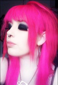 Pink Hair Guy, Pink And Black Hair, Hot Pink Hair, Dyed Hair Inspiration, Punk Hair, Emo Hair, Dye My Hair, Hair Inspo Color, Cool Hair Color