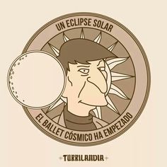 an image of a cartoon character with the caption'un eclipse solar'in spanish