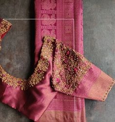 Onion Pink Aari Work Blouse, Double Hands Blouse Designs, Aarya Work Blouse Designs, Engagement Blouse Designs, Pink Blouse Designs, Keep Me Stylish, Bridal Blouses, Latest Bridal Blouse Designs, Latest Blouse Designs Pattern