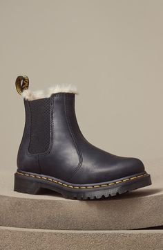 Dr. Martens 2976 Faux Shearling Chelsea Boot (Women) | Nordstrom Dr Martens 2976, Chelsea Boot Women, Chelsea Boots Women, Dark Khaki, Unisex Shoes, Tried And True, Women Men Shoes, Fabric Gift Bags, Chelsea Boot