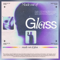 an advertisement for the make out of glass brand, with a silhouette of a person's head