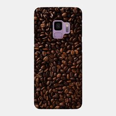 a phone case with coffee beans on it