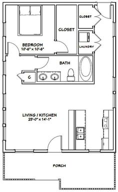 the floor plan for a two bedroom, one bathroom apartment with an attached kitchen and living room