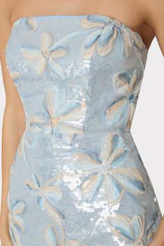 Floral Embroidery Mesh Sequin Midi Dress Pretty Dresses Floral, Light Blue Dress Formal, Periwinkle Blue Dress, Characters Outfits, Sparkly Dresses, Dinner Party Dress, Wedding Event Dresses, Embroidery Dresses, Mesh Embroidery