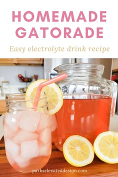 homemade gatorade recipe with lemons and ice