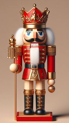 a nutcracker with a red hat and white beard