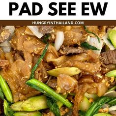 Get the most delicious pad see ew with this quick and easy recipe! Made with fresh rice noodles, tender beef, and a savory stir fry sauce, this Thai dish is packed with flavor. Enjoy this authentic street food favorite from Thailand at home in under 30 minutes for a healthy, satisfying dinner. Fry Sauce, Stir Fry Sauce