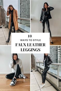 Faux Leather Leggings Outfit Winter, Faux Leggings Outfit, Wardrobe Essentials 2023, Casual Leather Leggings Outfit, Outfits With Faux Leather Leggings, Leather Leggings Outfit Fall, Leather Leggings Winter, Legging Outfit Ideas, Leather Leggings Outfit Winter