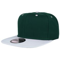 a green and white baseball cap