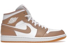 Jordan 1 Mid Tan Gum - 554724-271 Original Air Jordans, Authentic Jordans, Jordan Sneaker, Nike Air Jordan 1 Mid, Jordan 1s, Cute Nike Shoes, Air Jordan Sneakers, Jordan Sneakers, Sneakers Adidas