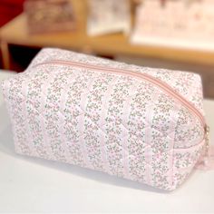 Brand New, Never Used. Pink Ditsy Floral Quilted Cotton Cosmetic Bag. 9.06” L X 4.33” H X 4.33” W Lightweight, Adorable Coquette-Esque Print Casual Pink Cosmetic Bag, Cute Cheap Pink Cosmetic Bag, Pink Feminine Rectangular Cosmetic Bag, Quilted Pink Bag For On-the-go, Floral Makeup Bag Coquette, Lily Chee, Vintage Clutch, Pencil Bags, Makeup Bags Travel