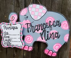 a wooden sign that says frances ca'mino and has an elephant on it