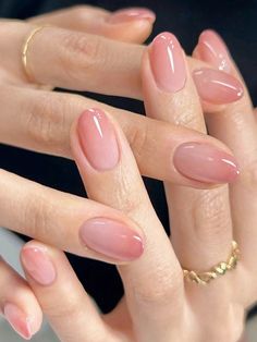 Korean Manicure Aesthetic, Nude Pink Ombre Nails, Bridal Nail, Unghie Sfumate, Milky Nails, Manicure Tips, Soft Nails, Clean Nails