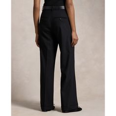 Made with Italian stretch wool faille these pants are cut for a relaxed straight fit and have menswear-inspired details like an interior curtain waistband and crisp creases at the legs. Luxury Washed Black Straight Leg Pants, Menswear Inspired, Straight Pants, Pants, Clothes For Women, Clothes