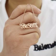 Be Still And Know That I Am God. Bible Verse Necklace. Great Gift Idea! Rose Gold Adjustable Chain Stainless Steel Verse Necklace, God Necklace, Bible Verse Necklace, God Bible, I Am God, Be Still And Know, Necklace Rose Gold, Necklace Rose, Rose Gold Necklace