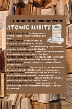 Atomic Habits By James Clear An Easy Proven Way To Build Good Habits Break Bad Ones Self-management Self-improvement Books. https://invol.co/clkhd3w https://invl.io/clkhc9c Build Good Habits, Best Self Help Books, Improvement Books, Self Development Books