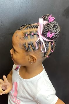 Kids Cornrows Cuties Hairstyles, Christmas Hairstyles For Kids Black, Kendall Hair, Toddler Braid Styles, Khloe Hair, Kids Cornrows, Baby Hairstyle, Stylish Braids, Black Baby Hairstyles