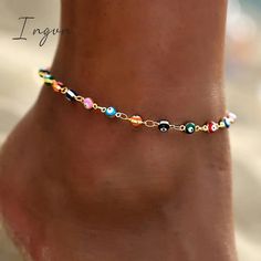 Bohemian Colorful Turkish Eyes Anklets for Women Butterfly Flower Zircon Shell Cat Ankle Bracelet Summer Beach Foot Leg Jewelry window.adminAccountId=200675524; Summer Festival Bracelets, Colorful Beaded Anklets For Spring Gift, Trendy Summer Anklets As A Gift, Spring Anklets With Colorful Beads, Casual Colorful Beaded Anklets For Summer, Spring Gift Anklets With Colorful Beads, Trendy Spring Festival Anklets, Colorful Beads Anklet For Festival, Multicolor Beaded Anklets For Vacation