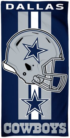 the nfl logo is shown on a blue and white blanket