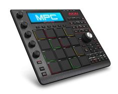 an analog drum machine with the words mpc on it's display screen and buttons