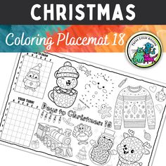 a christmas coloring page with the words merry christmas on it and an image of a teddy bear