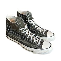 A Classic Canvas Hi Top Chuck Taylor Sneaker Is Updated With Plaid Patterns That Are The Perfect Finishing Touch For Your Look. Lace-Up Ortholite Footbed Textile Upper/Manmade Sole Imported Item # 7573408 Casual Converse Sneakers For Fall, Plaid Converse, Camo Converse, Converse All Star Mens, Converse Chuck Taylor Ii, Converse Chuck Taylor 70, Red Chucks, Converse Comme Des Garcons, White Chuck Taylors