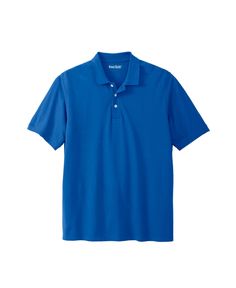 in stock Collared Tops For Golf, Classic Solid Color Golf Tops, Classic Collared Golf T-shirt, Classic Fitted Golf Shirt, Classic Relaxed Fit Tops For Golf, Pique Polo Shirt, Big & Tall, Royal Blue, Pick Up