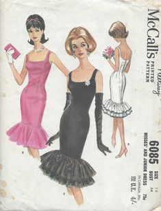 ✦ Circa:    1961 ✦ Details:  Two style variation WIGGLE DRESS ✦ Size/Measurements(Inches):     ~ Size:  14     ~ Bust: 34″     ~ Waist:  26″    ~ Hip:  36″ ~ Please Note: ~ You are buying a 'Professional Reproduced' copy of this sewing pattern. Copied from the original sewing pattern. Produced in Full Scale Pattern Pieces ready to cut with full instructions included. Reproduced on high quality 50 gm paper with black ink, durable and easier for reuse. Printed by a Professional Printing Company.   ~ With this product comes an accompanying 'Booklet' and inside the Booklet it includes: ~ A 2-page Instructions and Illustrations on 'How to Adjust Your pattern to your Personal Measurement.' ~ Personal Measurement Chart ~ Body Form Illustrations ~ Fitting Checklist ~ Metric Equivalency Chart ~ Not Cocktail Dress Patterns, Mccalls Patterns Dress, 1960s Wedding, Patron Vintage, Bardot Style, Vintage Dress Patterns, Mccalls Sewing Patterns, Cocktail Evening Dresses, Couture Vintage