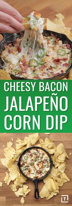 cheesy bacon jalapeno corn dip is an easy appetizer recipe