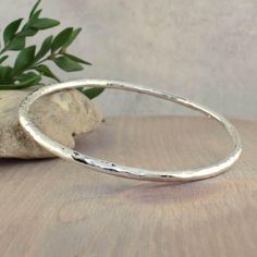 My Go-To Bangle in .925 sterling silver Pendant Ideas, Hammered Jewelry, Jewelry Styling, Hammered Bangles, Large Bracelet, Soldering Jewelry, Stacked Bangles, 925 Silver Jewelry, Hammered Silver