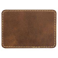 a brown leather business card holder with stitching