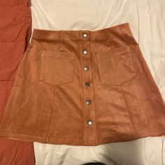 Skirt Is Thin Material, Stretchy, Has Functional Buttons Suede Mini Skirt, Forever 21 Skirts, Faux Suede, Mini Skirt, Forever 21, Mini Skirts, Skirt, Women Shopping, Pink