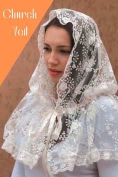 Catholic mantillas at our Etsy store - worldwide shipping and custom orders! ➤Get 5% off on using the Discount Code - "pinterest2021" (just write in message while making a purchase) #catholicveil #chapelveil #baptism #mantilla Lace Mantilla, Mantilla Veil, White Veils, Beautiful Veil, Wedding Cape, Lace Veils