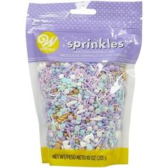 a bag of sprinkles on a white background