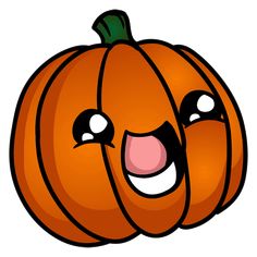 a cartoon pumpkin with its mouth open and eyes wide open, making a funny face