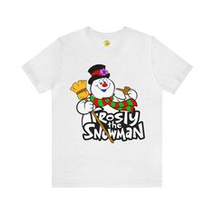 a snowman t - shirt with the words frosty the snowman on it