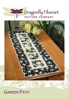 Garden Path Bed Quilt Patterns, Quilted Table Runners Patterns, Placemats Patterns, Quilted Table Toppers, Toile Fabric, Table Runner And Placemats, Table Runner Pattern, Card Pattern, Quilted Table Runner