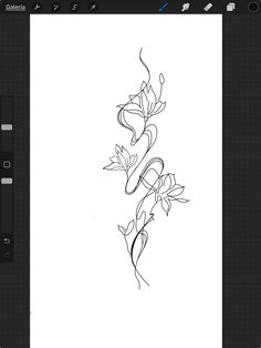 Leaves Flowers Tattoo, Fine Line Waist Tattoo, Art Sketchbook Tattoos, Small Black And Grey Realism Tattoos, Spine Tattoos For Women Outline, Rib Back Tattoos For Women, Cool Side Tattoos For Women, Back Tattoo Female Spine, Outline Of Body Tattoo