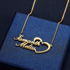 Mangalsutra Design With Name, Customize Name Necklace, Couple Name Necklaces, Couple Name Chain Gold Design, Name Lockets Gold, Name Chain Gold Design, Name Mangalsutra Designs, Gold Name Pendant Designs, Name Locket Design Gold