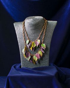 2-layered, leaves necklace by OlhaARTS #OlhaARTS, #polymerclay, #etsy, #handmade, #boho, #art, #полимернаяглина, #jewelry, #украшения, #necklace, #leaves, #crafting, #autumn, #clay Handmade Multicolor Leaf-shaped Jewelry, Bohemian Multi-strand Chain Necklace For Jewelry Making, Bohemian Brown Necklaces With Adjustable Chain, Bohemian Brown Necklace With Adjustable Chain, Bohemian Multicolor Chain Necklace Gift, Bohemian Multicolor Chain Necklace For Gift, Bohemian Multicolor Chain Necklace As Gift, Bohemian Leaf Necklace For Gift, Handmade Bohemian Chain Necklace