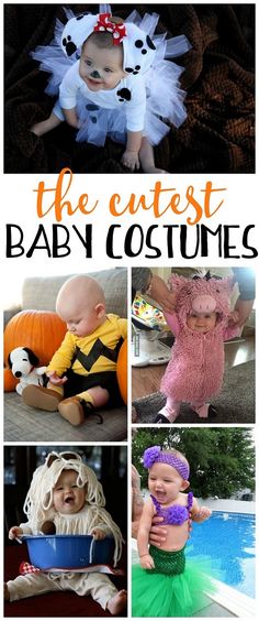 several pictures of babies dressed in costumes for halloween and the words, the contest is here