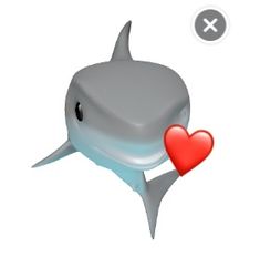 a dolphin with a heart in its mouth and an x sign above it that says love