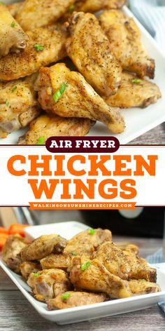 For crispy and flavorful wings, try this recipe for Air Fryer Chicken Wings! They're quick, easy, and perfect for game day, an appetizer, or dinner. Chicken Wings In Air Fryer, Wings In Air Fryer, Make Chicken Wings, Homemade Wings, Baked Chicken Wings Oven, Parmesan Wings, Crispy Wings, Air Fryer Recipes Chicken