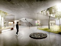 an artist's rendering of the interior of a museum