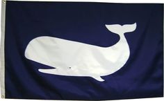 a flag with a white whale on it